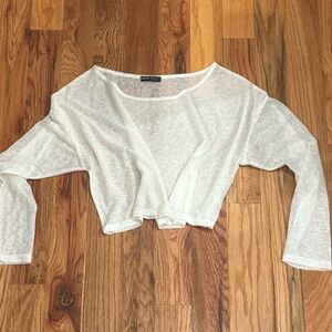 Sheer White Crop Top Beach Sun Shirt